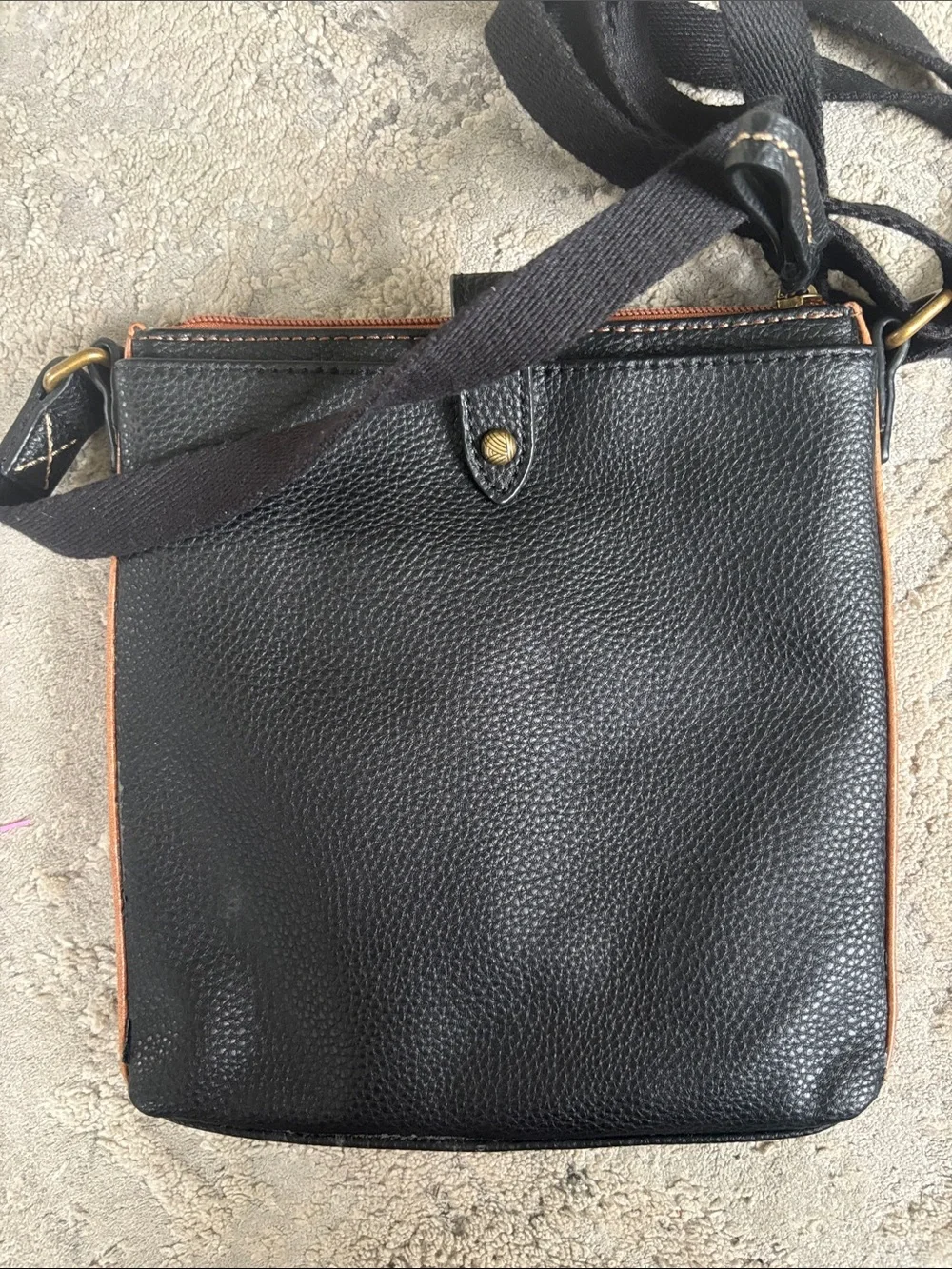 The Sak Brown and White Leather Messenger Crossbody